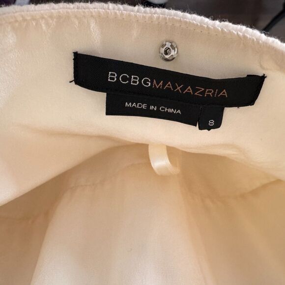 BCBGMaxazria White Cream Midi Bohemian Halter Dress Size 8 - Picture 8 of 8